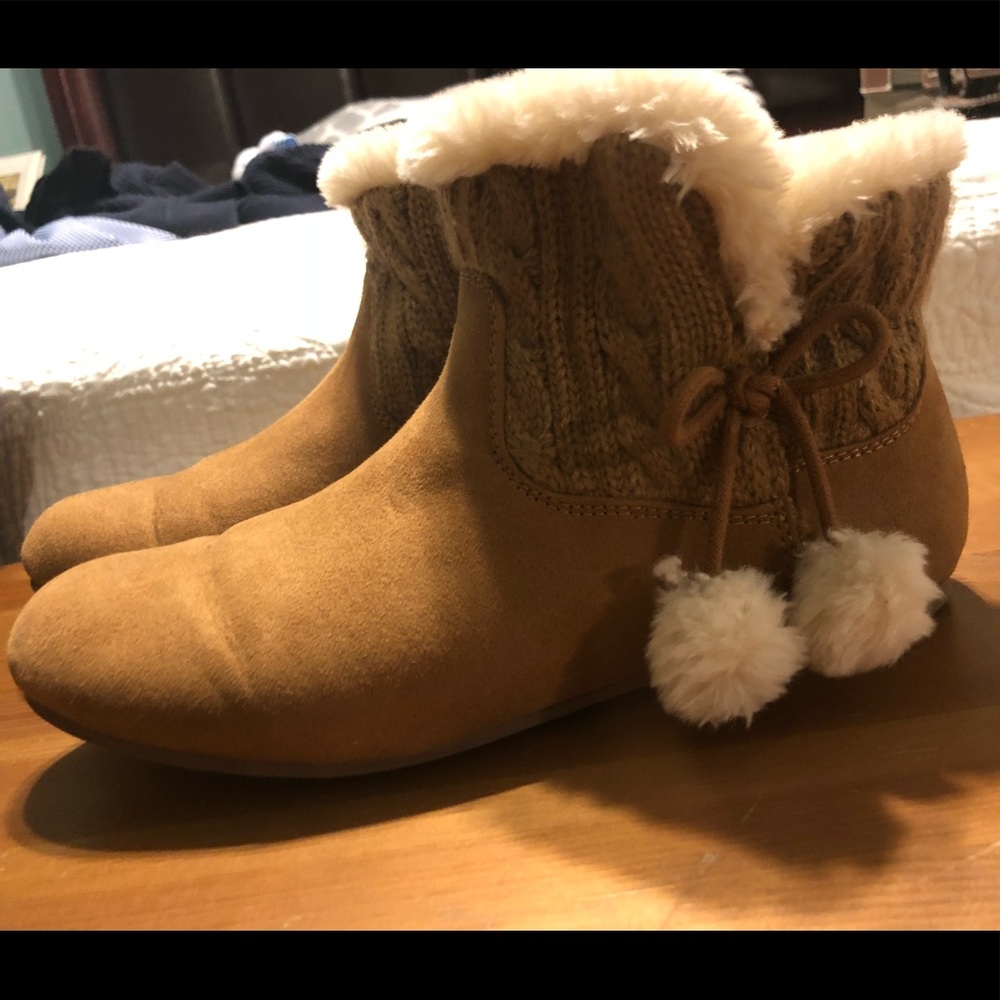 Faux fur ankle booties